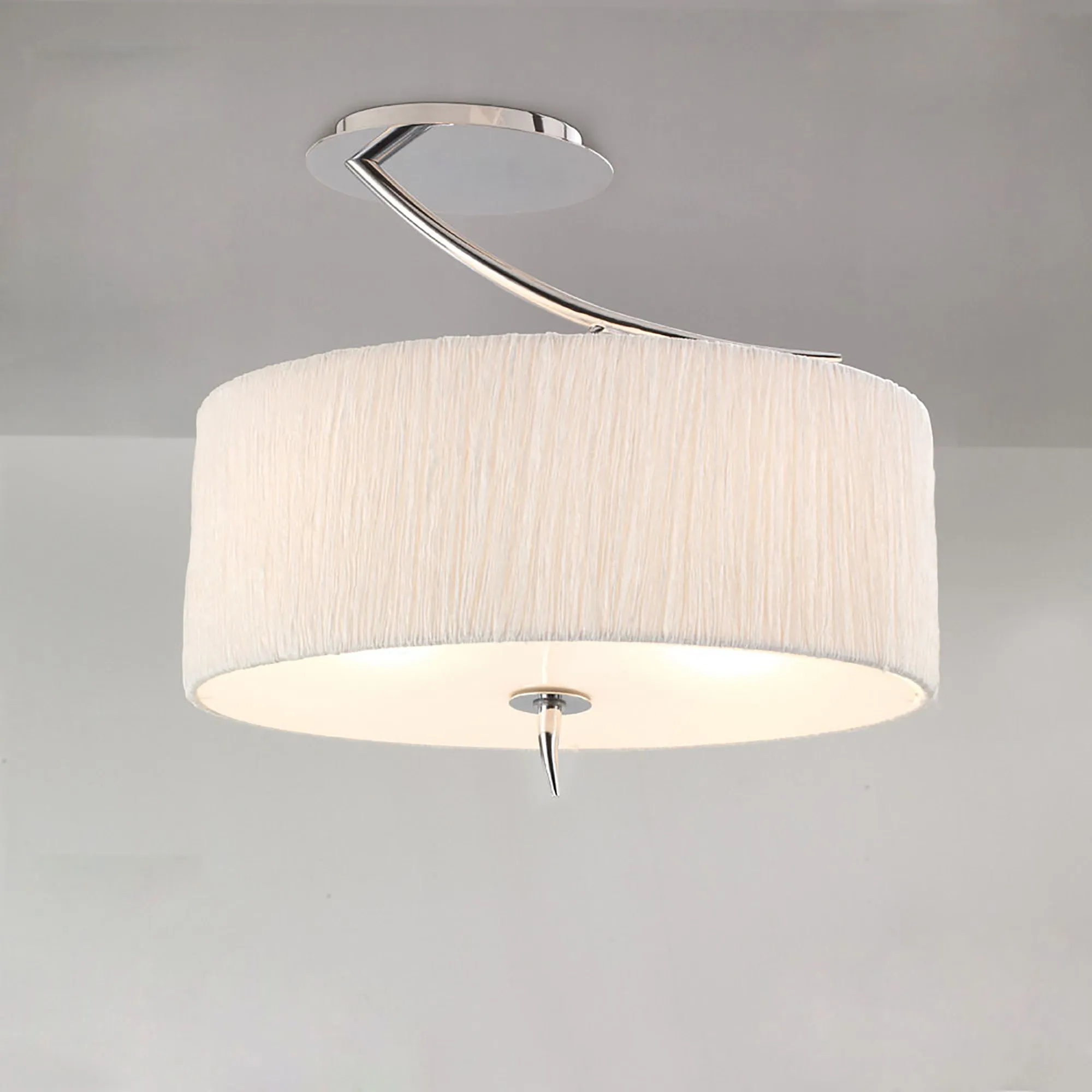 Eve Polished Chrome-White Ceiling Lights Mantra Semi Flush Fittings Eve Polished Chrome-White Ceiling Lights Mantra Semi Flush Fittings